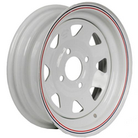 13" x 4.5 (4H/100pcd/68cb/0) 8 Spoke White Trailer Wheel