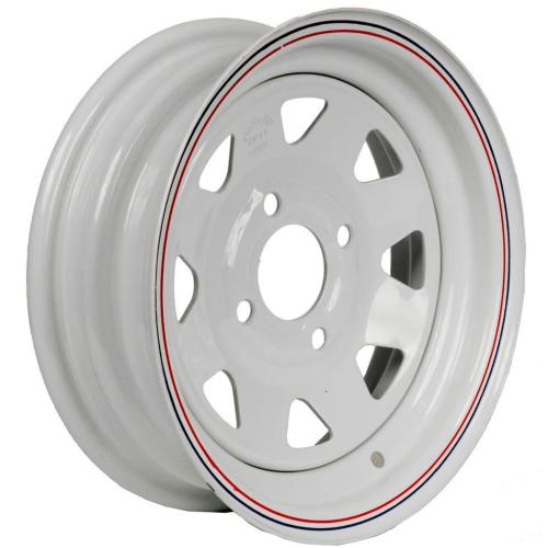 13" x 4.5 (4H/100pcd/68cb/0) 8 Spoke White Trailer Wheel