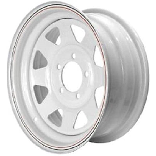 13" x 5.5 (5H/114pcd/85cb/+14) 8 Spoke White Trailer Wheel