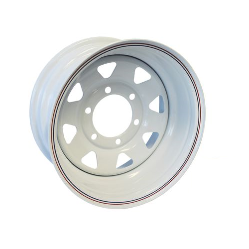 14" x 6 (6H/139pcd/108cb/+14) 8 Spoke White Trailer Wheel