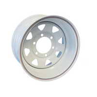 15" x 7 (6H/139pcd/110cb/+7) 8 Spoke White Trailer Wheel